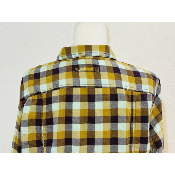Duluth Trading Co Women Size L Button Up Plaid Flannel Shirt Western Country - Picture 6 of 11